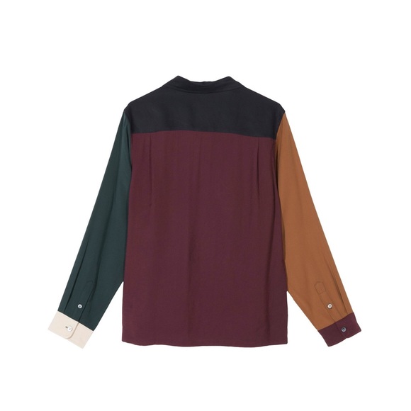 STUSSY MENS COLOR BLOCK RAYON SHIRT - Picture 2 of 5